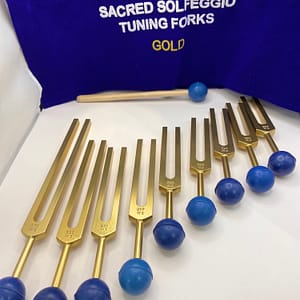 Sacred Solfeggio Set - 9 Forks in Gold