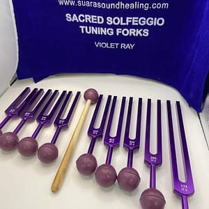 Sacred Solfeggio Set - 9 Forks in Violet Ray