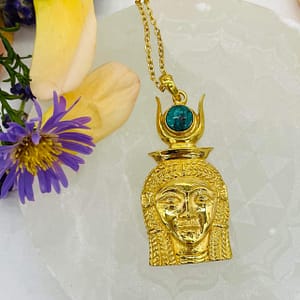 18 Carat Gold Plated Hathor Pendant